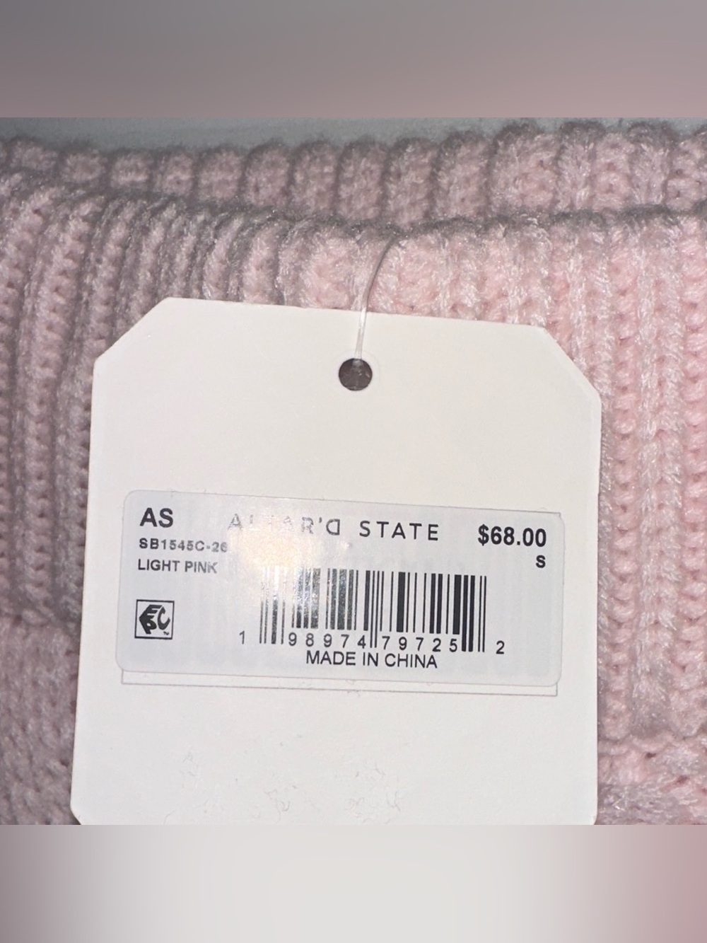 Altar'd State Light Pink Cable Knit Skirt with Heart Details NWT Size S - Picture 2 of 6